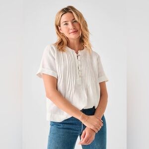 FAHERTY Gemina Top in White / Size Small /